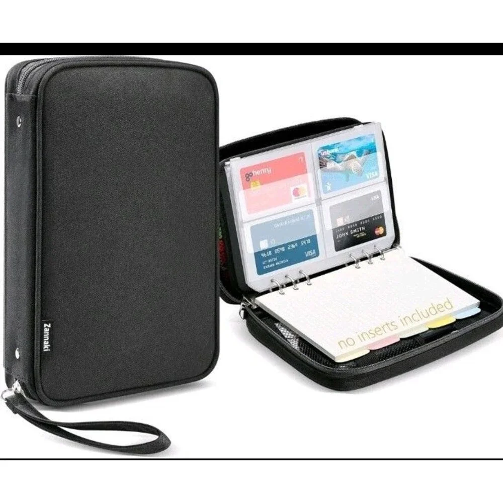 Zannaki A5 Zipper Binder, 6 Ring Personal Planner Journal Budget Binder Cover
